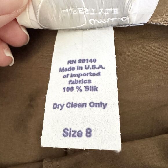 Vintage Jami's Lifestyle 100% Silk Pants Size 8 Metallic Bronze - Picture 8 of 10